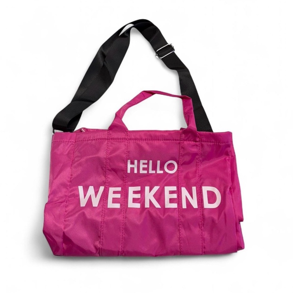 3/$20 “Hello Weekend" Tote Bag Crossbody Strap Purse Casual Beach Pool Summer